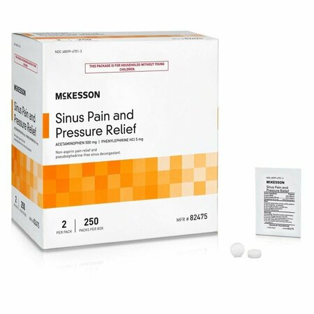 MCKESSON Acetaminophen / Phenylephrine Cold and Sinus Relief Tablets, 3000PK 82475